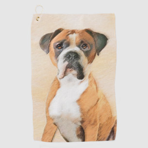 Serviette De Golf Boxer Dog Peinture Non Décroché Art animal origina