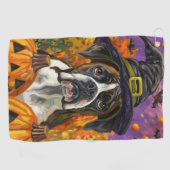 Serviette De Golf Boxer éffrayant Halloween sorcière et Citrouille (Horizontal)