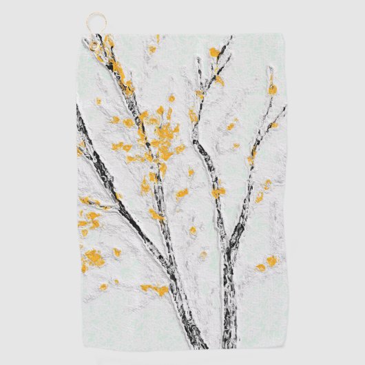 Serviette De Golf Branches de l'arbre d'automne avec feuilles de aut (Devant)