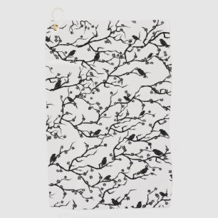 Serviette De Golf Branches Oiseaux et Sakura Peinture japonaise
