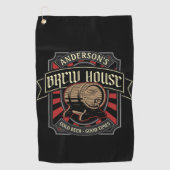 Serviette De Golf Brasserie personnalisée Étiquette Bière Brasserie (Devant)