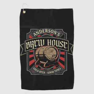 Serviette De Golf Brasserie personnalisée Étiquette Bière Brasserie 