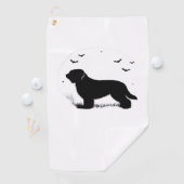 Serviette De Golf Briard Chien - Halloween Lune Silhouette surdimens (En situation)