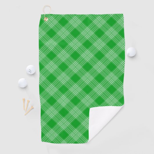 Serviette De Golf Bright Green Plaid Checked Pattern (En situation)