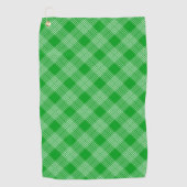 Serviette De Golf Bright Green Plaid Checked Pattern (Devant)