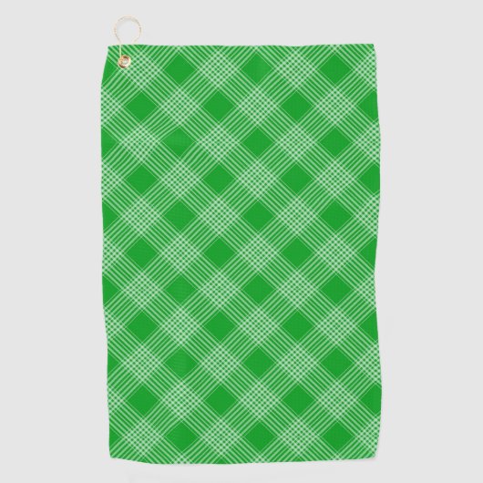 Serviette De Golf Bright Green Plaid Checked Pattern (Devant)