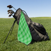 Serviette De Golf Bright Green Plaid Checked Pattern (Vert)