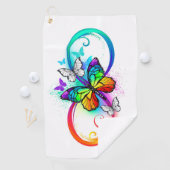 Serviette De Golf Bright infinity with rainbow butterfly (En situation)