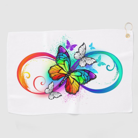 Serviette De Golf Bright infinity with rainbow butterfly (Horizontal)