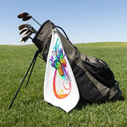 Serviette De Golf Bright infinity with rainbow butterfly (Vert)