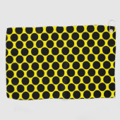 Serviette De Golf Bright Yellow with Black Dot Style (Horizontal)
