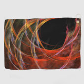 Serviette De Golf Briser le Cercle Vortex de Feu Art Abstrait (Horizontal)