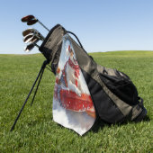 Serviette De Golf Brittany Spaniel Dog à Sledge Noël (Vert)