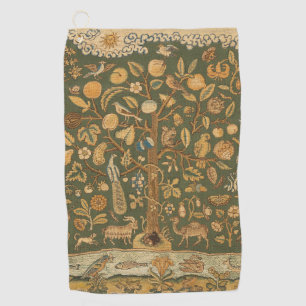 Serviette De Golf Broderie Anglaise Antique Tree of Life & Licorne