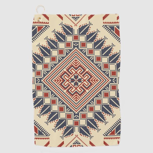 Serviette De Golf Broderie palestinienne traditionnelle (Devant)