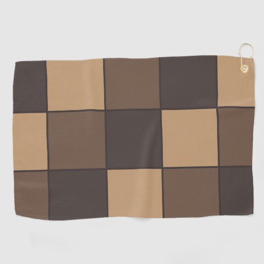 Serviette De Golf Brown Checkers (Horizontal)