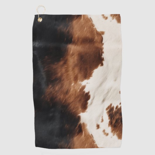 Serviette De Golf Brown Crème Noir Vache du Sud-Ouest (Devant)