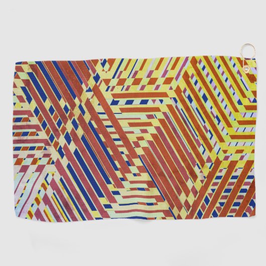 Serviette De Golf Brown, Marine, Jaune (Horizontal)