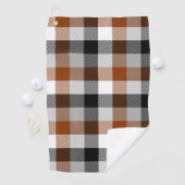 Serviette De Golf Brown noir blanc Twill En vichy design (En situation)