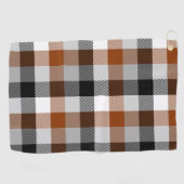 Serviette De Golf Brown noir blanc Twill En vichy design (Horizontal)