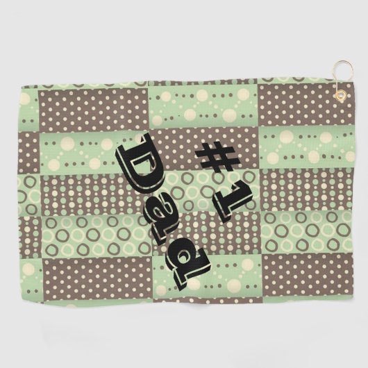 Serviette de golf Brown vert #1 Papa (Horizontal)