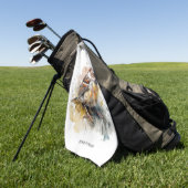 Serviette De Golf Bruant rustique, personnalisé (Vert)