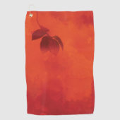 Serviette De Golf Brûlé Orange Persimmon Feuilles Abtract Automne (Devant)