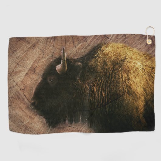 Serviette De Golf Buffalo de bison de bois (Horizontal)