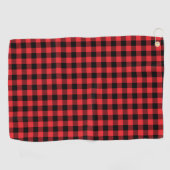 Serviette De Golf Buffalo Plaid Red Black Check (Horizontal)