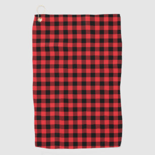 Serviette De Golf Buffalo Plaid Red Black Check