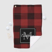 Serviette De Golf Buffalo rouge abattu | Initiale personnelle | Cade (En situation)