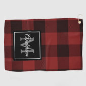 Serviette De Golf Buffalo rouge abattu | Initiale personnelle | Cade (Horizontal)