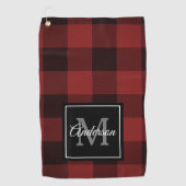 Serviette De Golf Buffalo rouge abattu | Initiale personnelle | Cade (Devant)