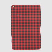 Serviette De Golf Buffle à chèque rouge noir plaqué (Devant)