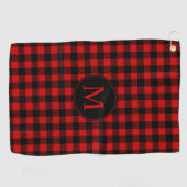 Serviette De Golf Buffle rouge robuste plaqué avec Monogramme (Horizontal)