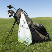 Serviette De Golf Buggy de Golf Classique Nom Personnalisé Monogramm (Vert)