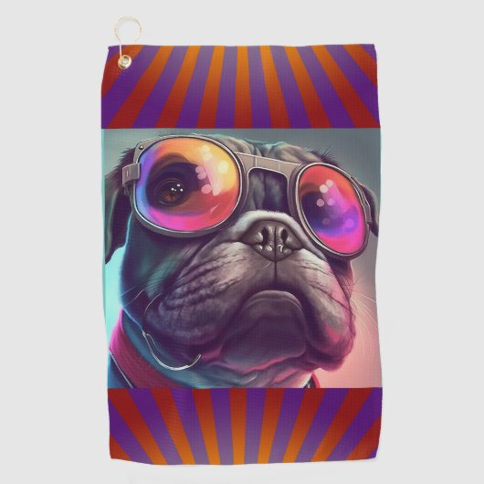 SERVIETTE DE GOLF BULL CHIEN FUNNY GOLF TOWEL (Devant)