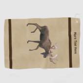 Serviette De Golf Bull Moose Sur Ancien Papier (Horizontal)