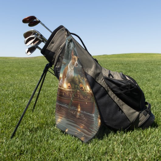 Serviette De Golf Bull Terrier Noël Festive Voyage (Vert)