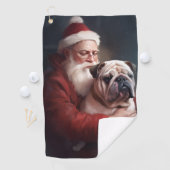 Serviette De Golf Bulldog avec Noël Festif du Père Noël (En situation)