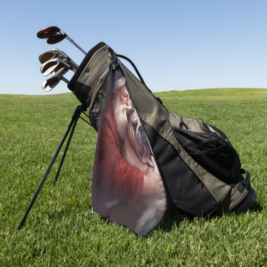 Serviette De Golf Bulldog avec Noël Festif du Père Noël (Vert)