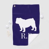 Serviette De Golf Bulldog Cadeaux Idées Blue Navy Custom Golf (En situation)