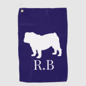 Serviette De Golf Bulldog Cadeaux Idées Blue Navy Custom Golf (Devant)