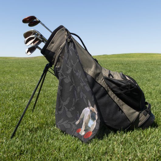 Serviette De Golf Bulldog français (Vert)