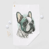 Serviette De Golf bulldog français (En situation)