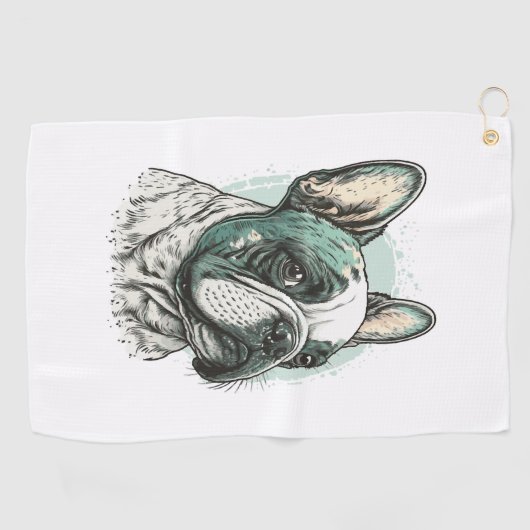 Serviette De Golf bulldog français (Horizontal)