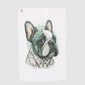 Serviette De Golf bulldog français (Devant)