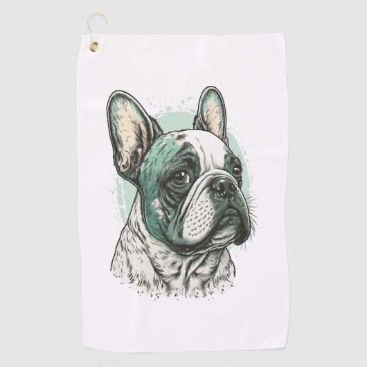 Serviette De Golf bulldog français (Devant)