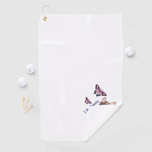Serviette De Golf Bulldog français (En situation)
