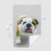 Serviette De Golf Bulldog Painting - Cute Original Dog Art (En situation)